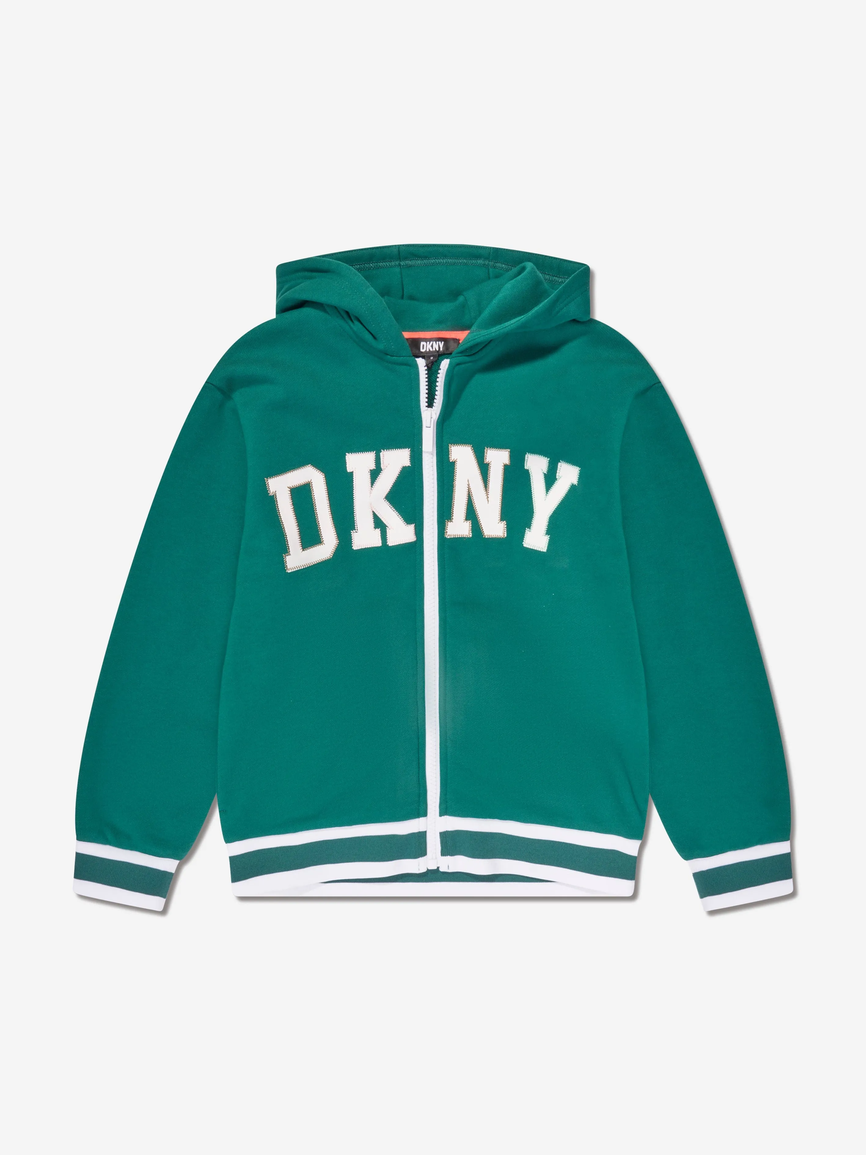 DKNY Boys Logo Zip Up Top in Green