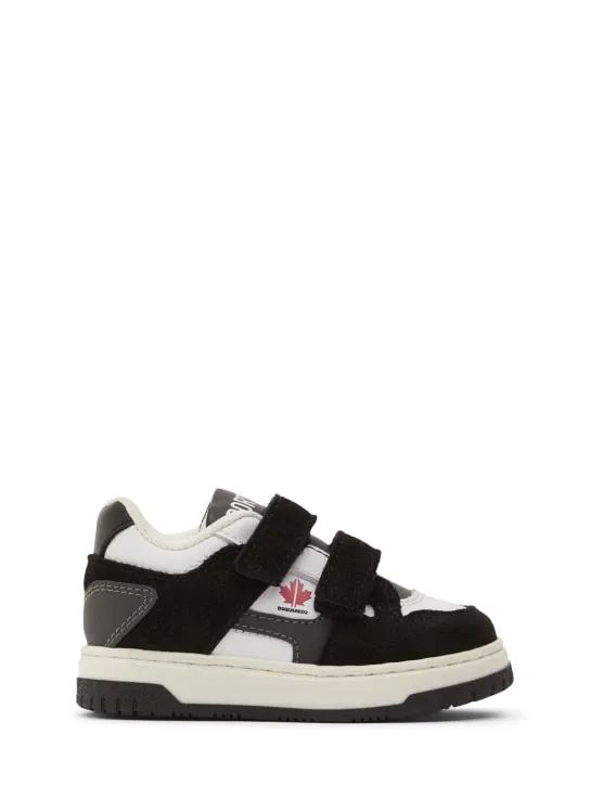 Dsquared2   Printed leather strap sneakers 