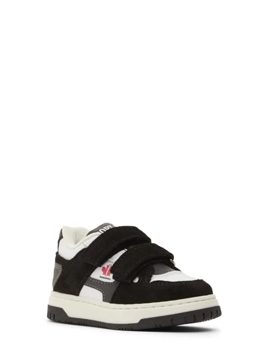 Dsquared2   Printed leather strap sneakers 