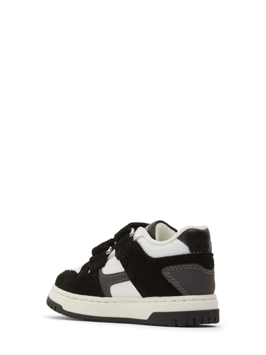 Dsquared2   Printed leather strap sneakers 