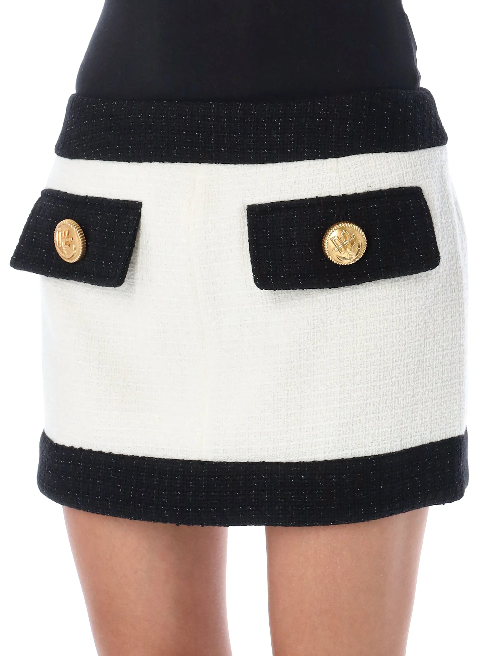 Dsquared2 Tweed Button-Detailed Mini Skirt