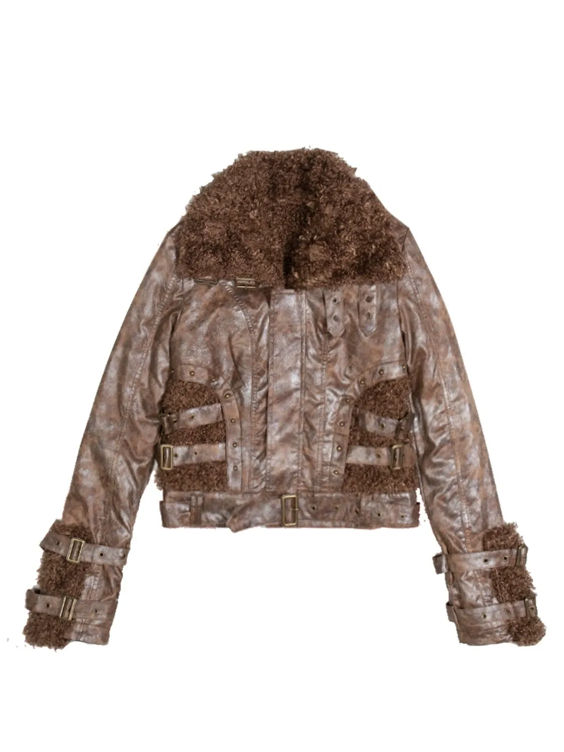 Eco-Friendly Fur Strap Jacket