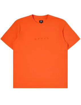 Edwin Katakana Embroidery T-Shirt Tangerine Tango