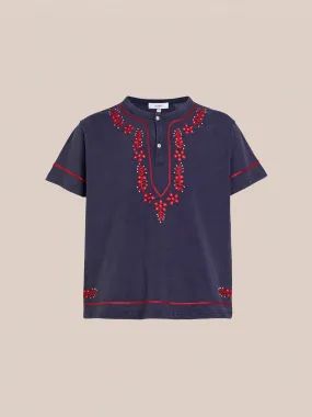 Embroidered Henley