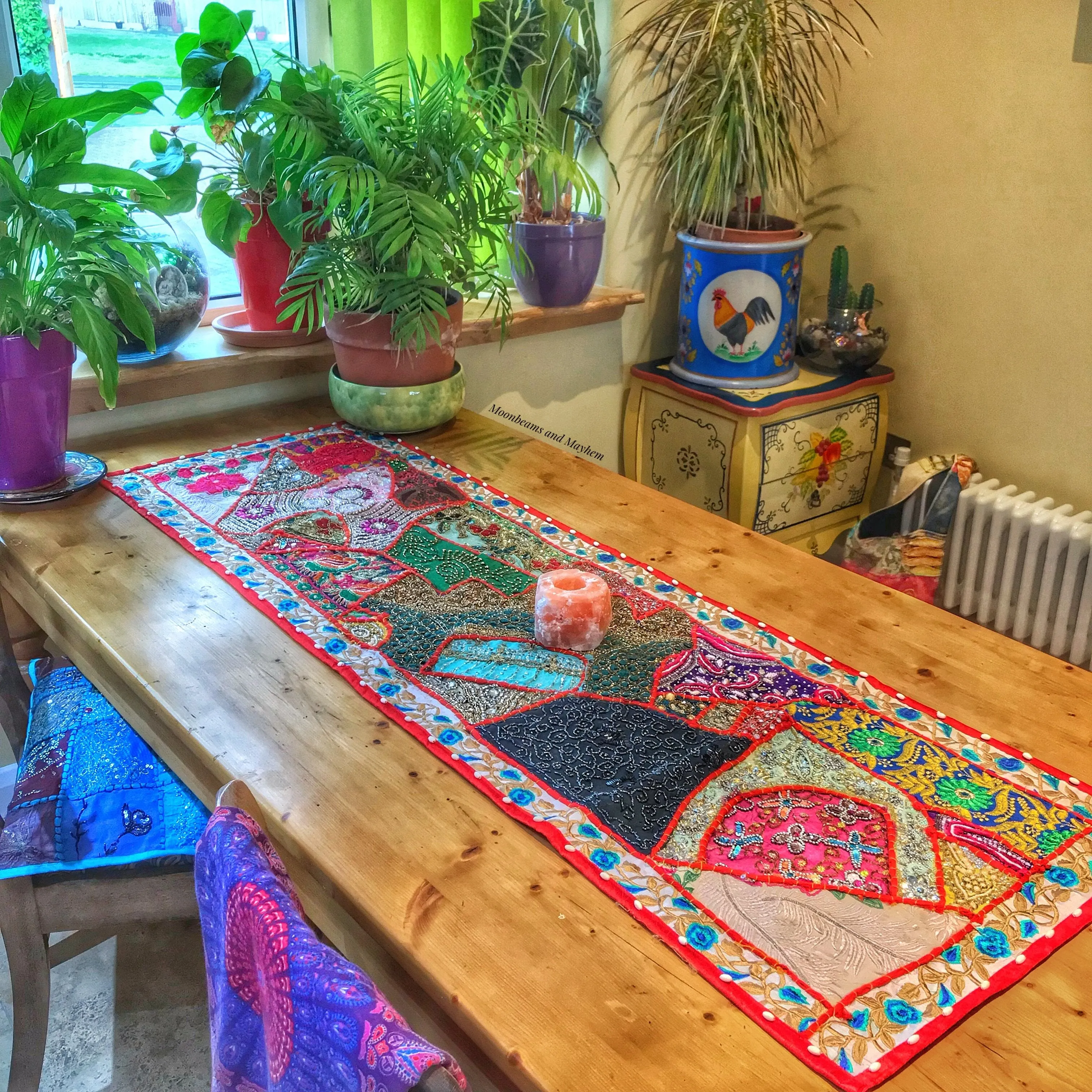 EXQUISITE RED INDIAN TABLE RUNNER / WALL HANGING