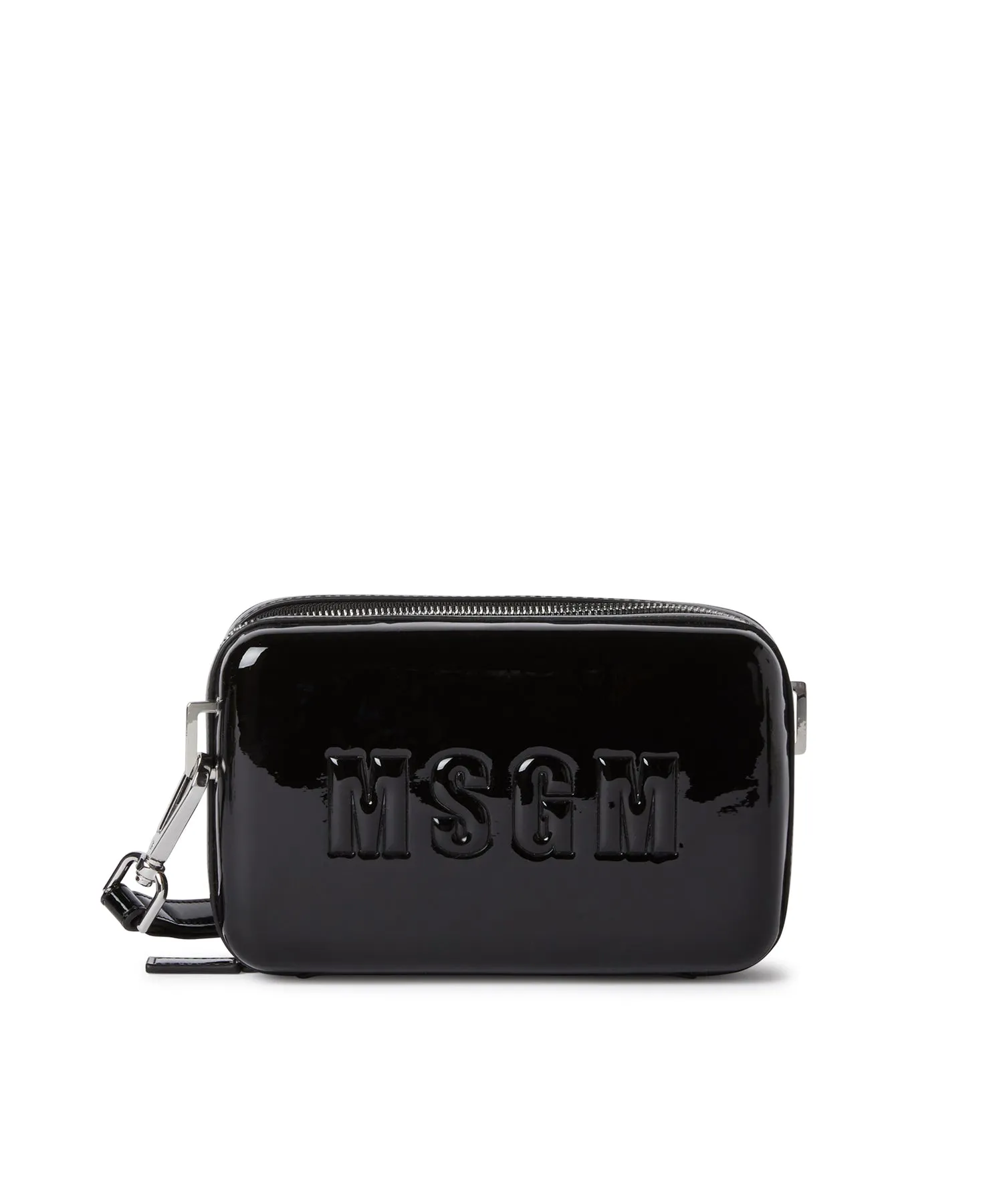 Faux fur pouch with embossed MSGM logo Black