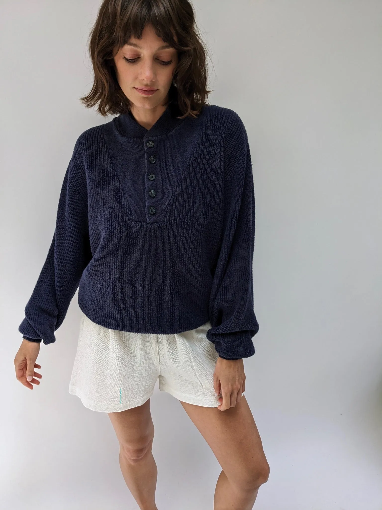 Favorite Vintage Navy Knit Henley