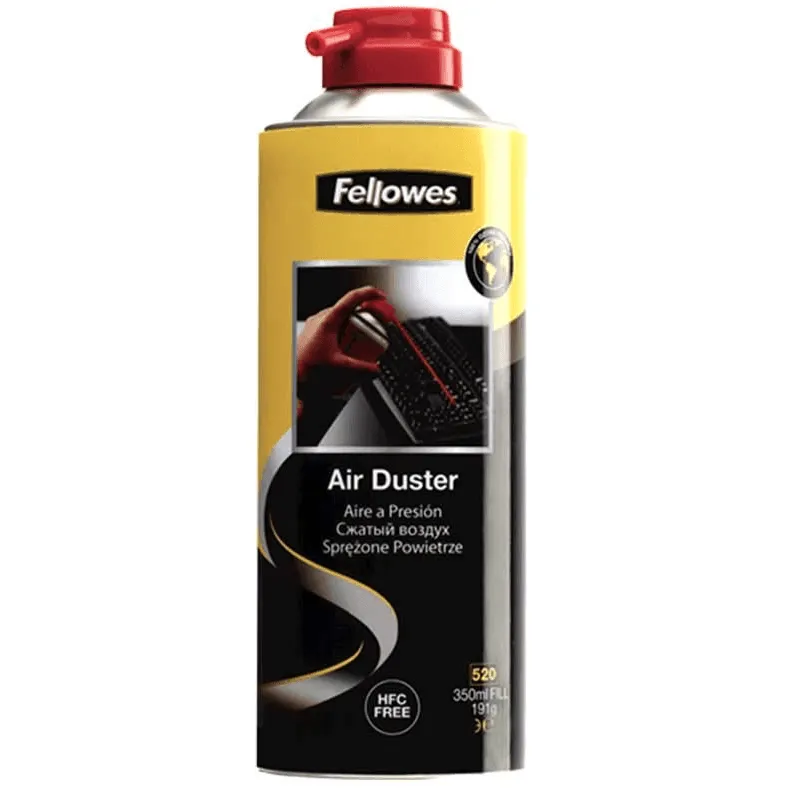 Fellowes HFC Free Air Duster Cleaner Can 350g Spray Nozzle Pack 6