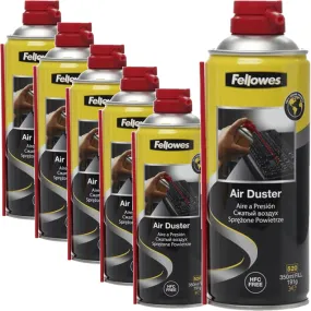 Fellowes HFC Free Air Duster Cleaner Can 350g Spray Nozzle Pack 6