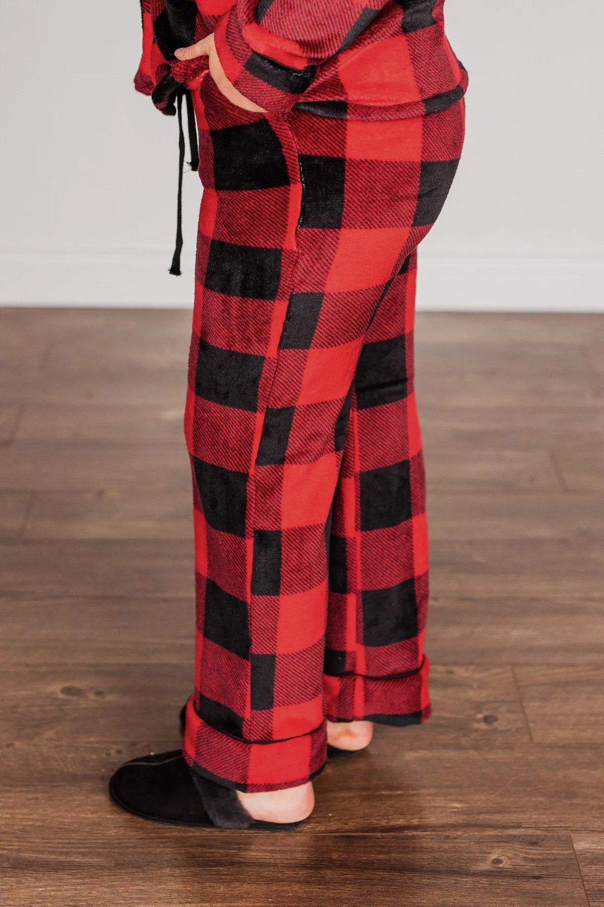 Fireside Comfort Buffalo Plaid Lounge Bottoms- Red