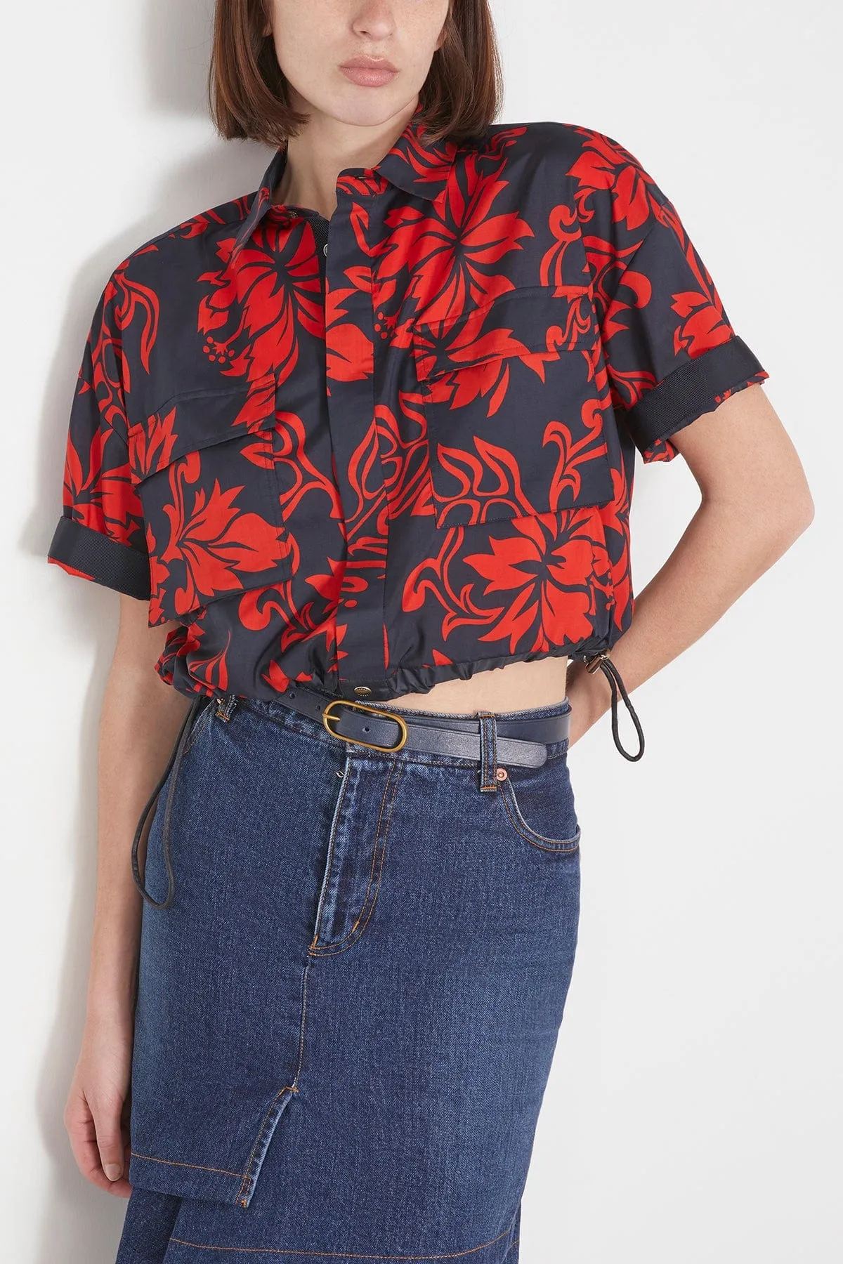 Floral Print Shirt in Red