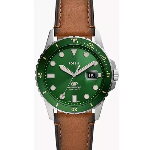 Fossil Blue Dive Green Dial Men 42mm