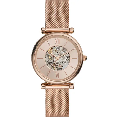 Fossil Carlie Rose Gold Dial Women 35mm