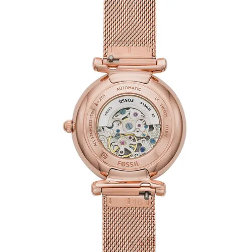 Fossil Carlie Rose Gold Dial Women 35mm