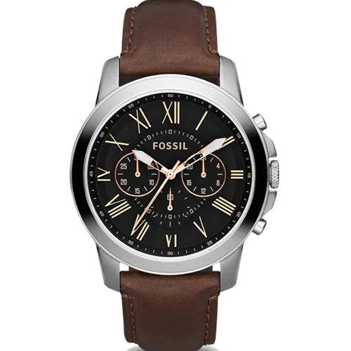 Fossil Grant Black Dial Men 44mm