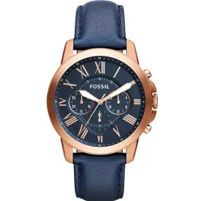 Fossil Grant Blue Dial Men 44mm