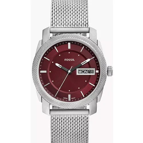 Fossil Machine Red Dial Men 42mm