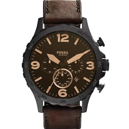 Fossil Nate Black Dial Men 50mm