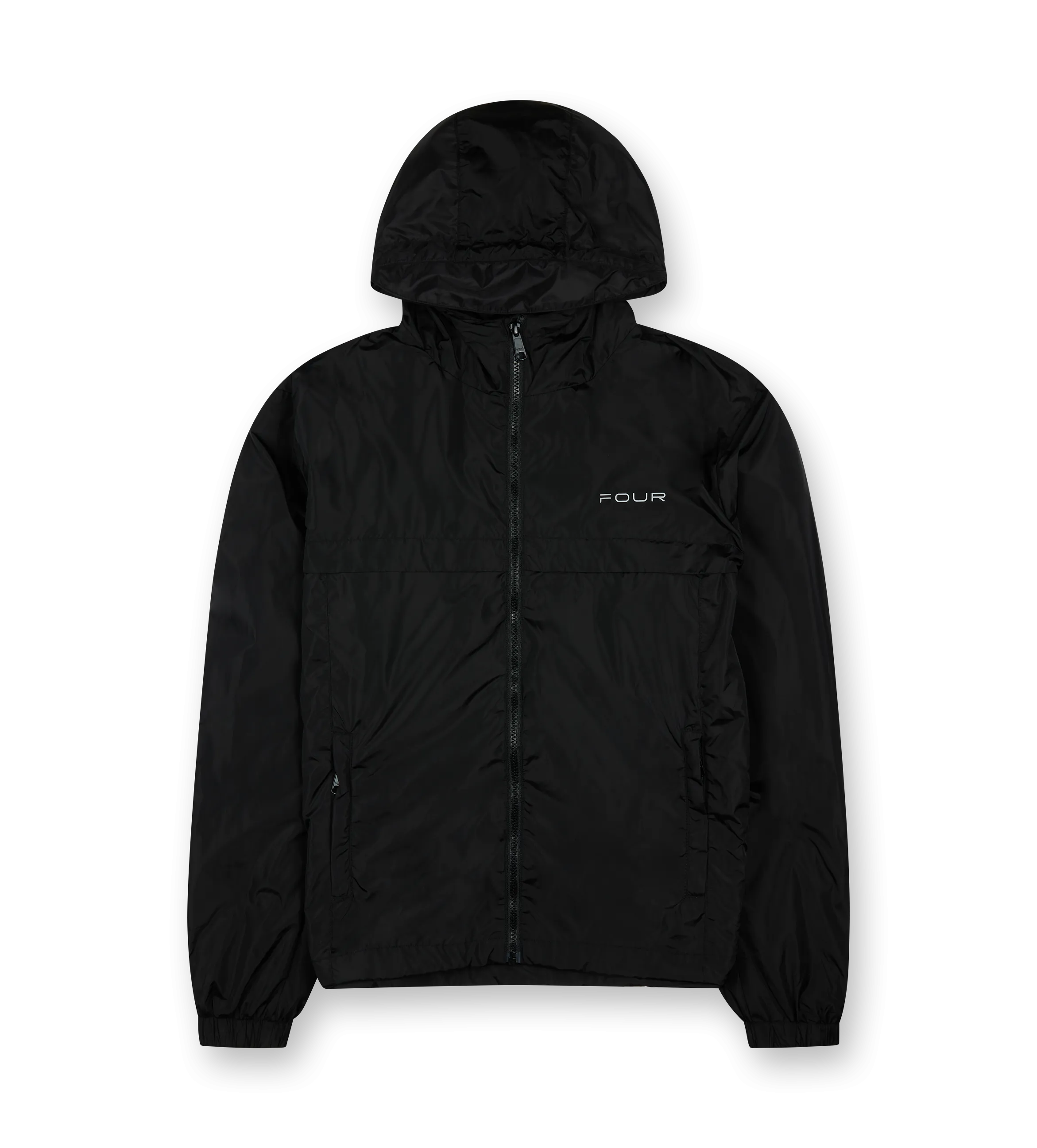 FOUR    Sport Windbreaker Nylon Jacket Black