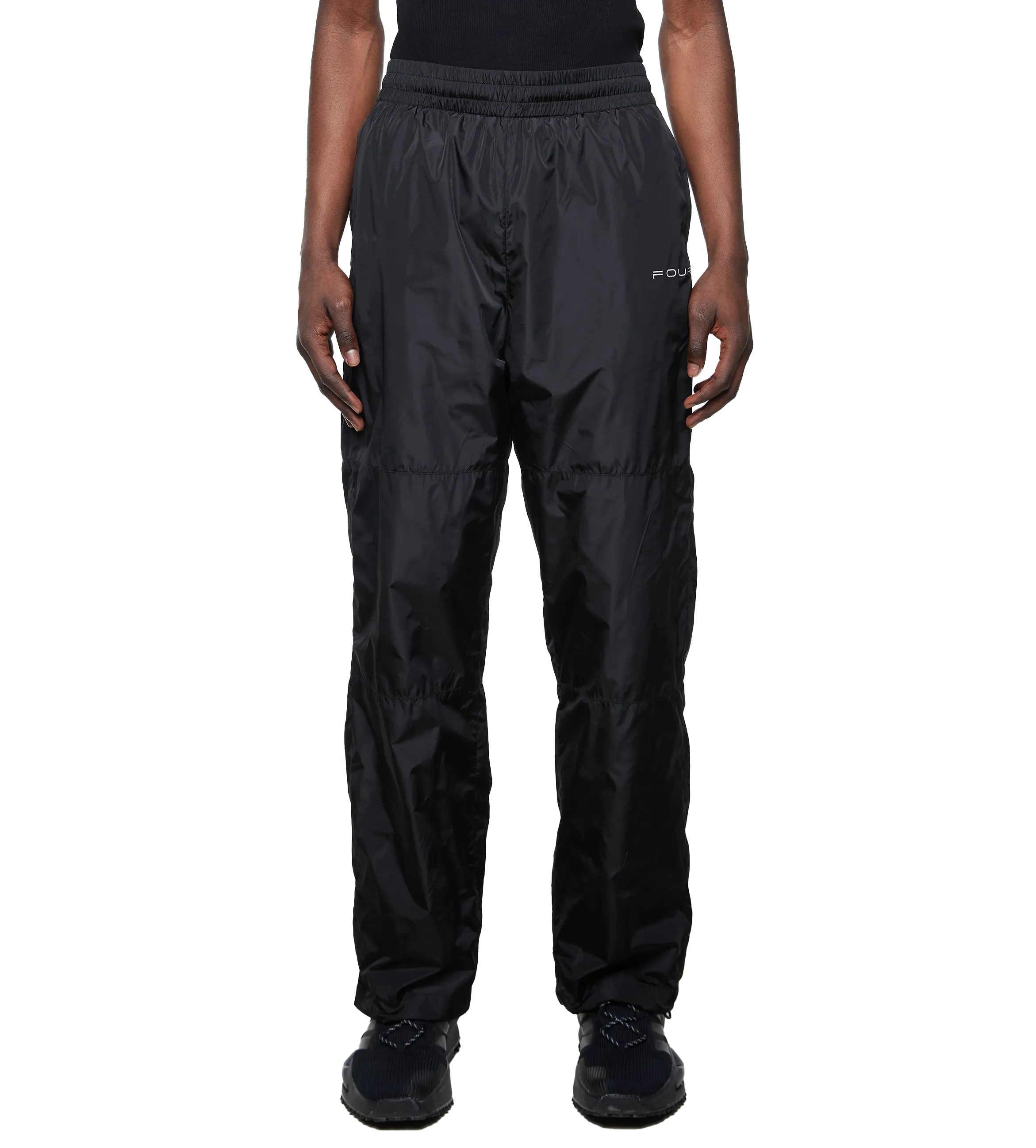 FOUR    Sport Windbreaker Nylon Pants Black