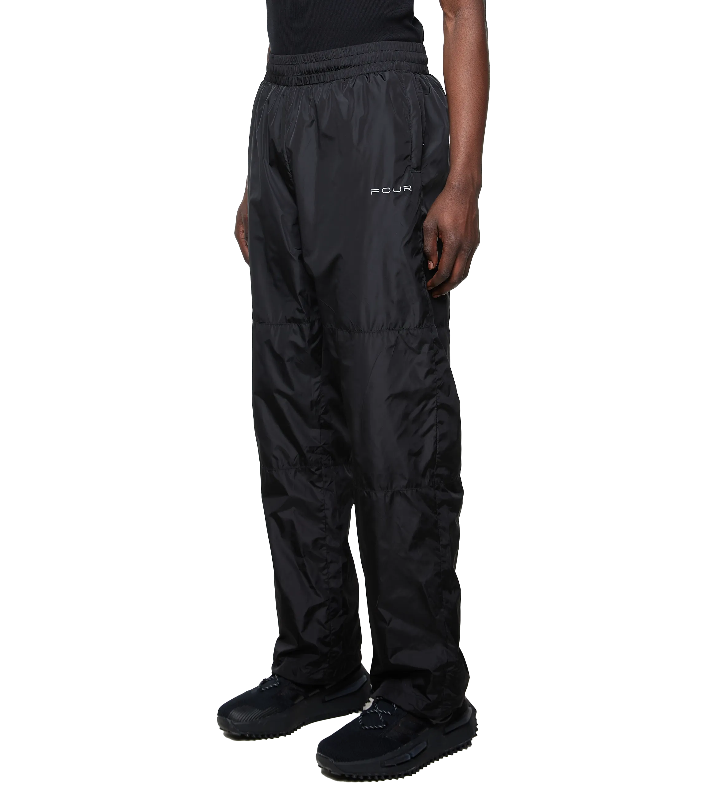 FOUR    Sport Windbreaker Nylon Pants Black