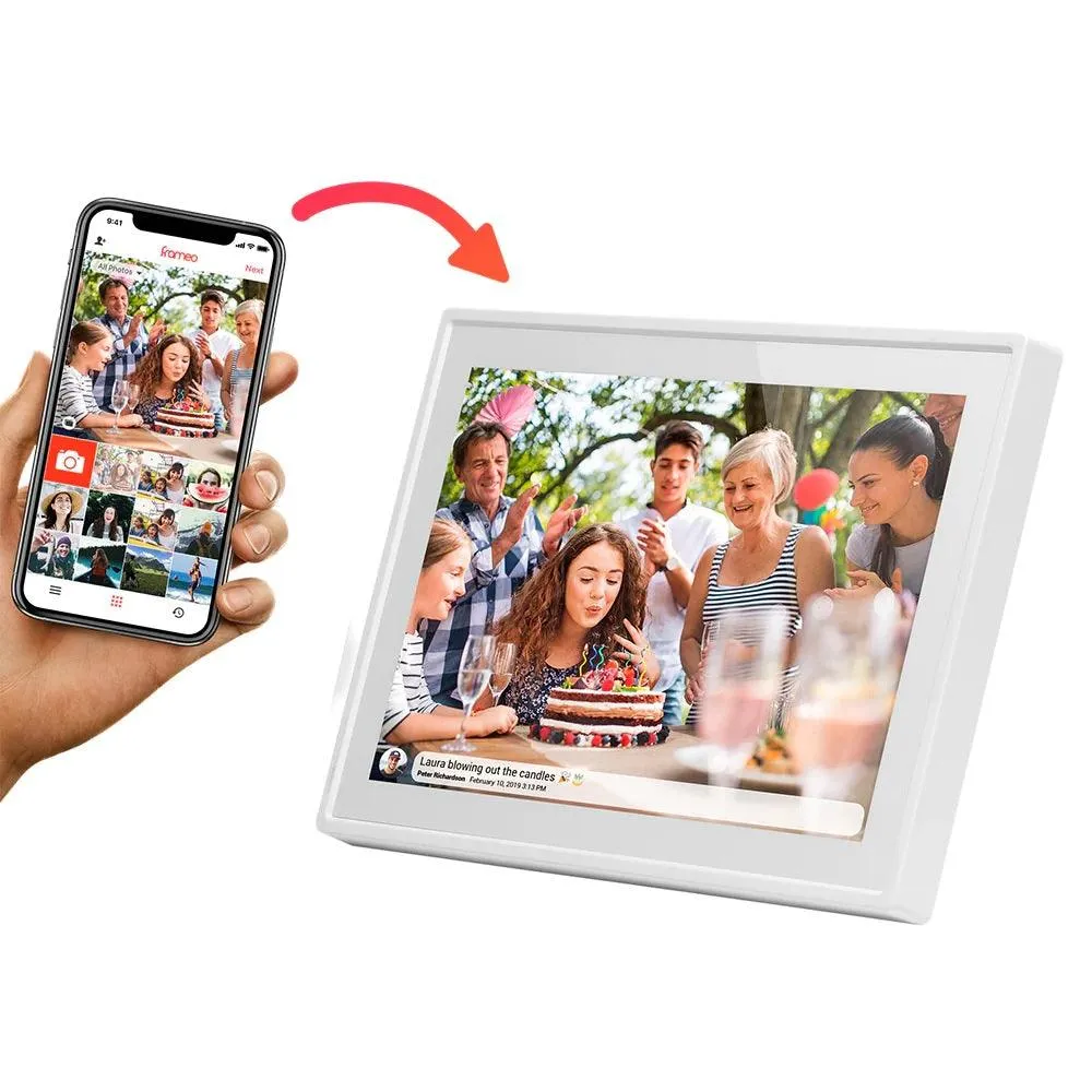 Frameo 10.1 Smart WiFi Digital Photo Video Frame White