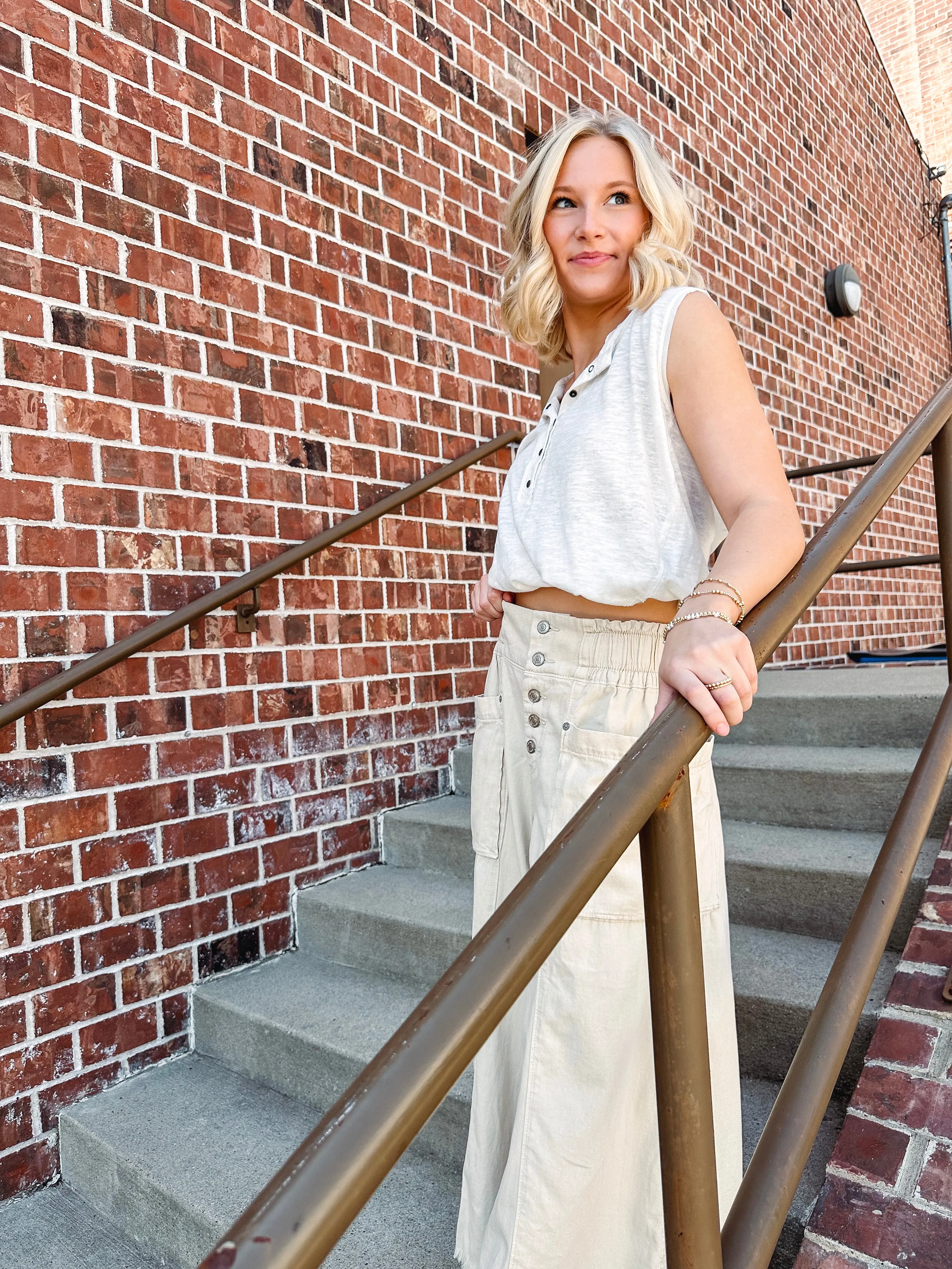 Free People Love Language Solid Tank-- Ivory