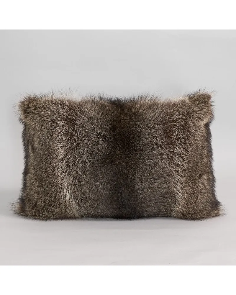 Full Pelt Raccoon Fur Pillow: FurSource.com