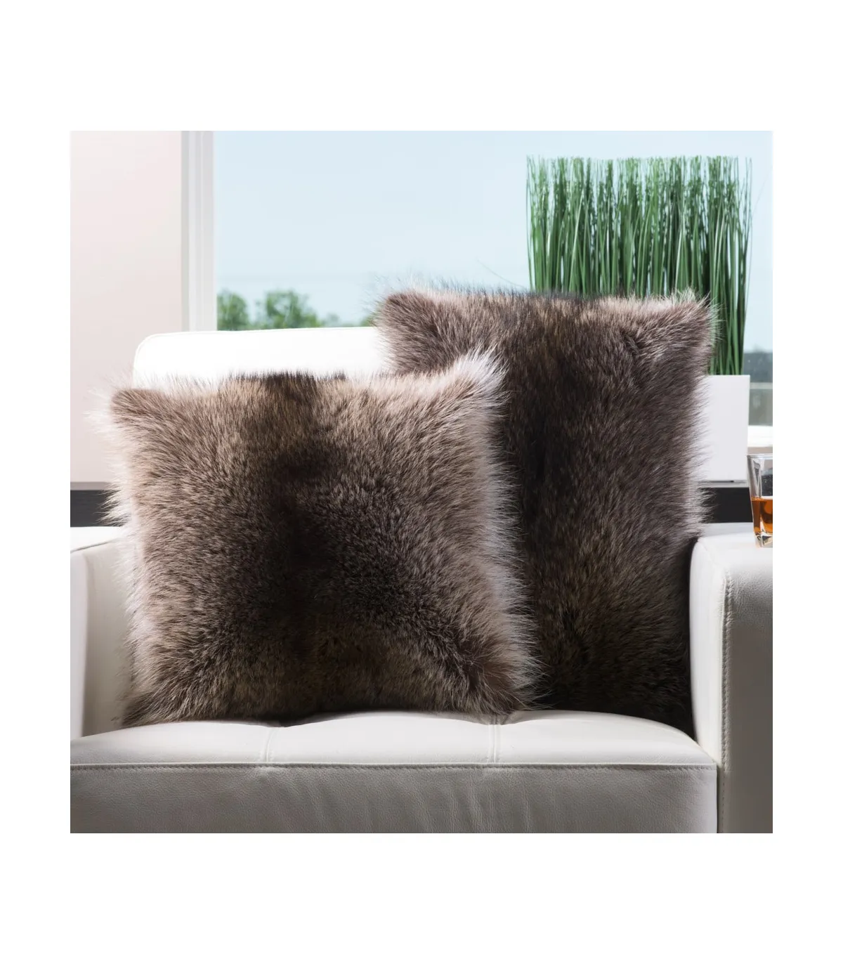 Full Pelt Raccoon Fur Pillow: FurSource.com