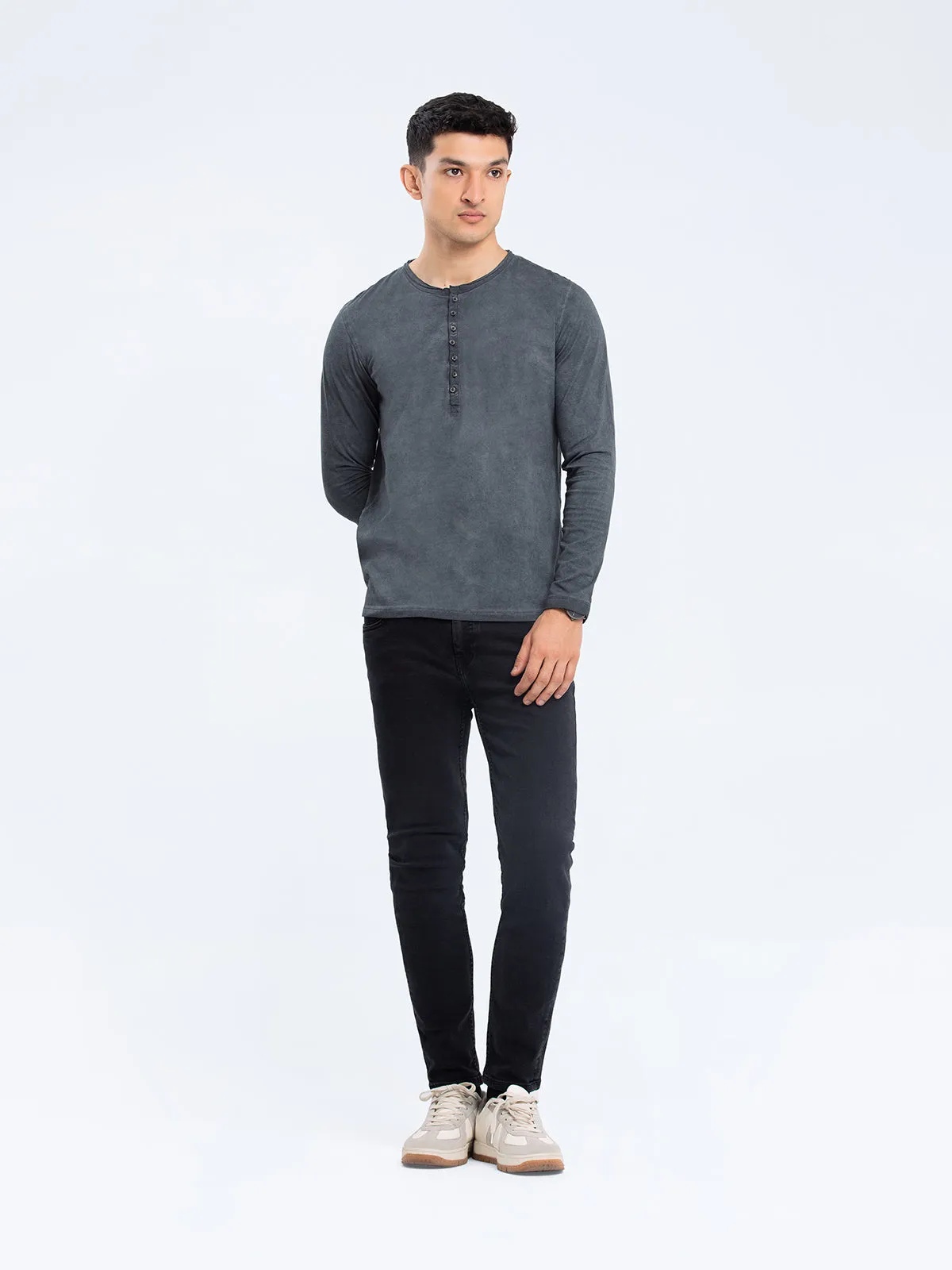 Full Sleeves Henley Tee - FMTCF23-006