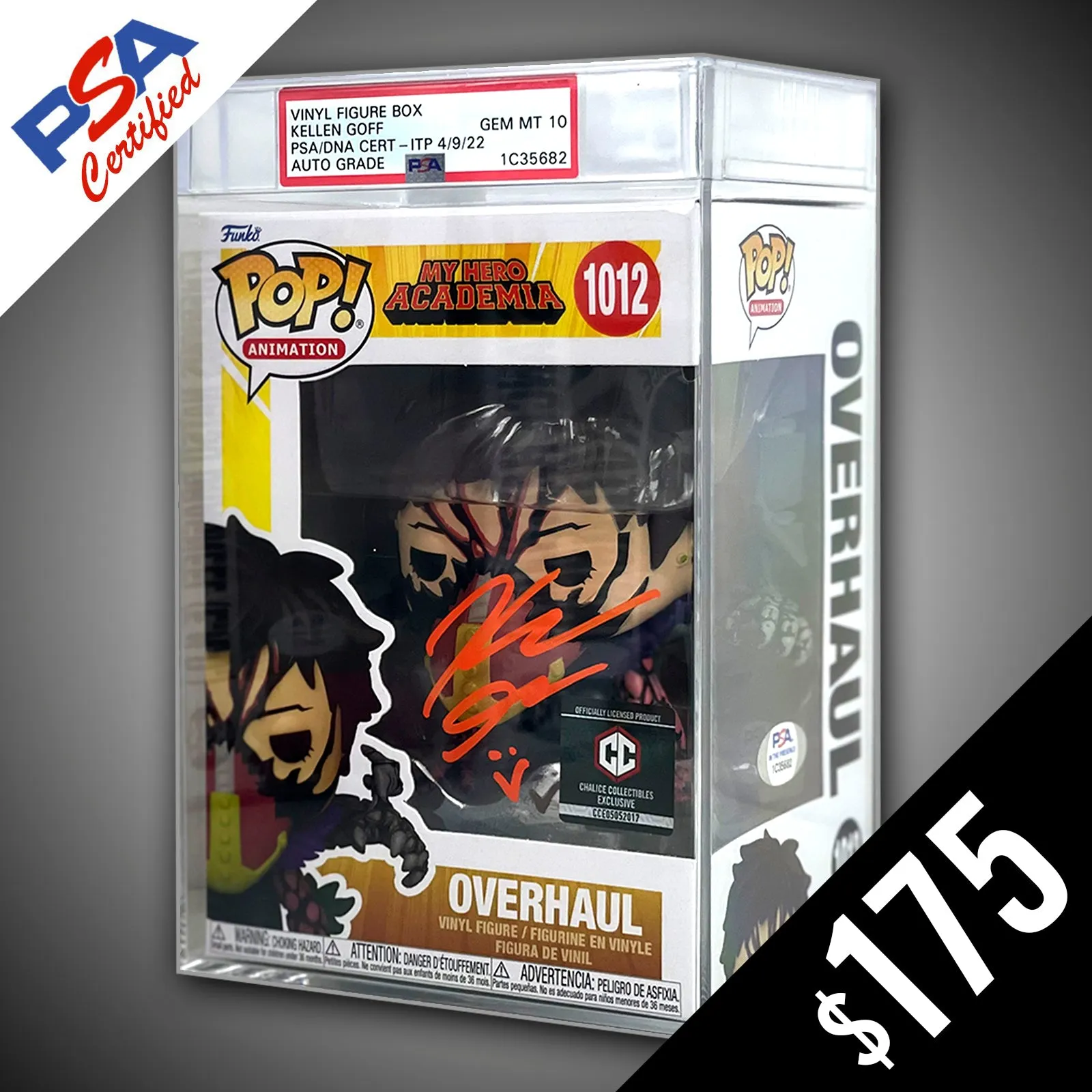 Funko Pop! MHA: Overhaul- SIGNED by Kellen Goff (PSA Certified - Gem Mint 10 Auto)