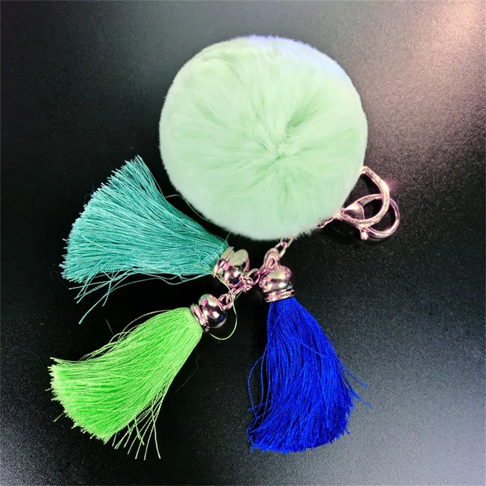 Fur Ball Imitate Rabbit Anime Keychain Fur Ball Tassel Car Keychain Handbag Key Ring Feida