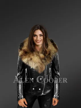 Fur leather jacket womens to Step Out in Style This Winter