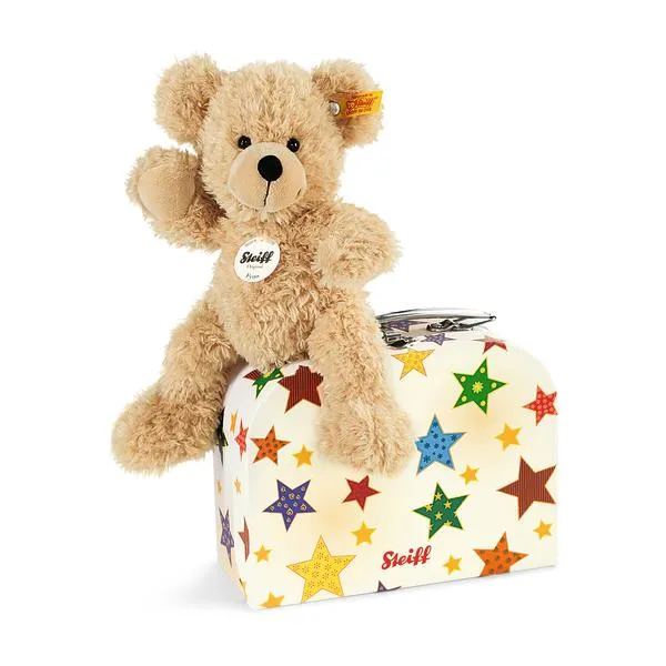 Fynn Beige 23cm Steiff Plush Kids Teddy Bear in Stars Suitcase