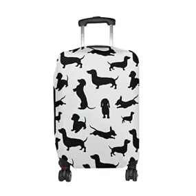 GIOVANIOR Black Dogs Dachshund Luggage Cover Suitcase Protector Carry On Covers