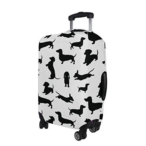 GIOVANIOR Black Dogs Dachshund Luggage Cover Suitcase Protector Carry On Covers