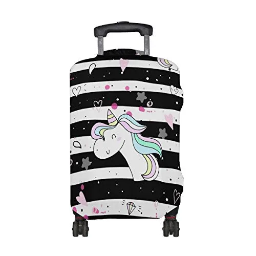 GIOVANIOR Unicorn Love Stripes Luggage Cover Suitcase Protector Carry On Covers