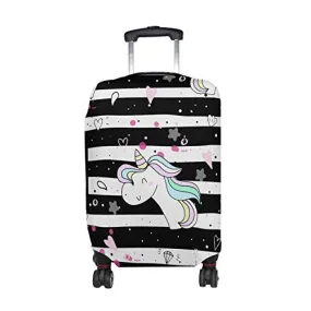 GIOVANIOR Unicorn Love Stripes Luggage Cover Suitcase Protector Carry On Covers