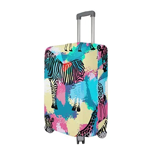 GIOVANIOR Zebra And Giraffe Luggage Cover Suitcase Protector Carry On Covers