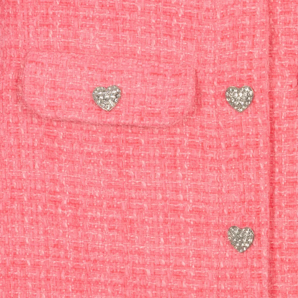 Girls Pink Tweed Skirt