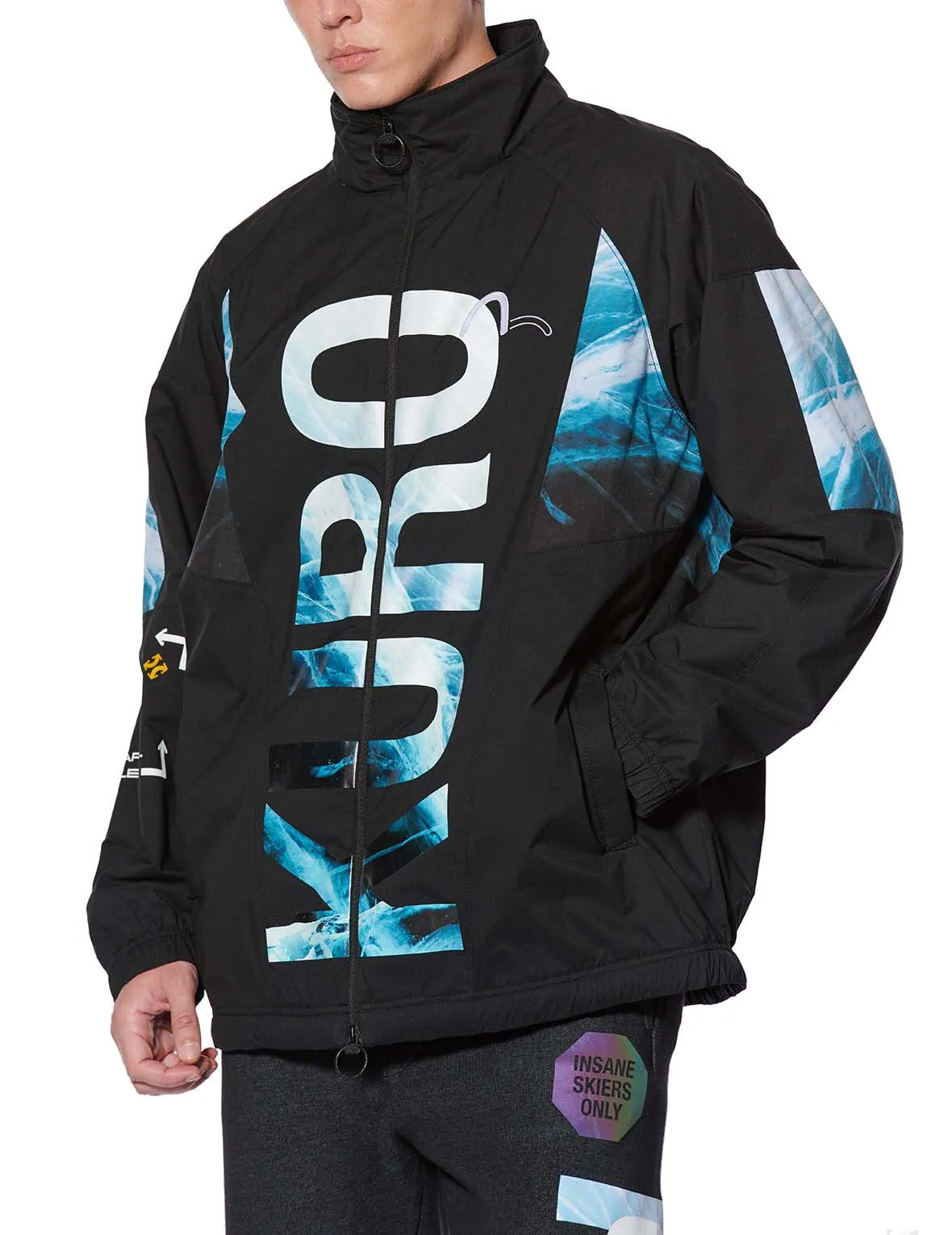 Glacier Logo Print Padded Windbreaker