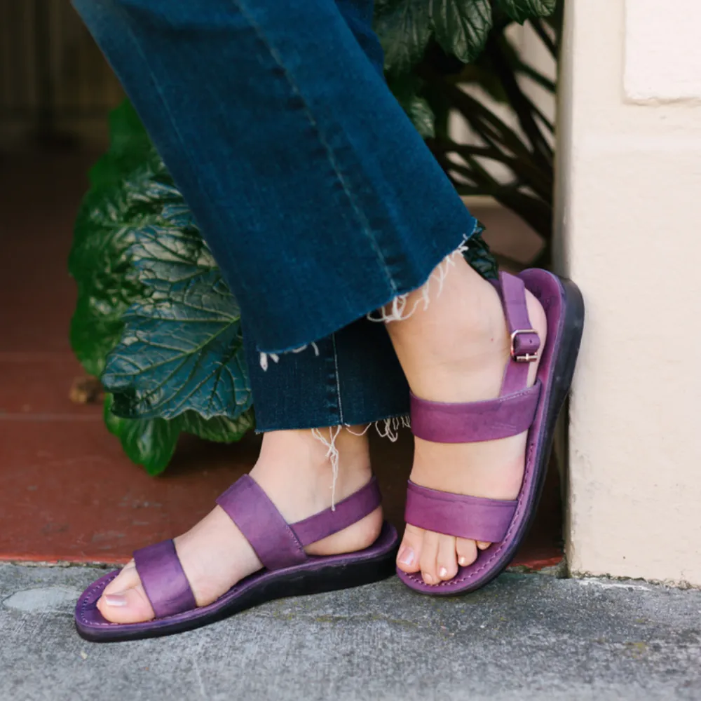 Golan - Leather Slingback Flat Sandal | Violet