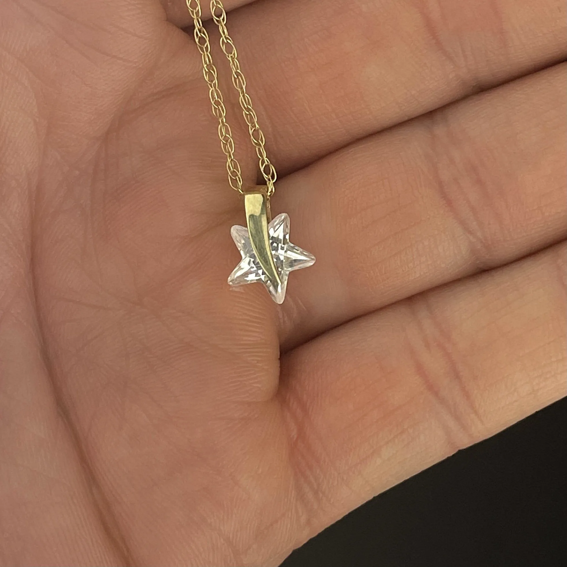 Gold Crystal Star Pendant Necklace