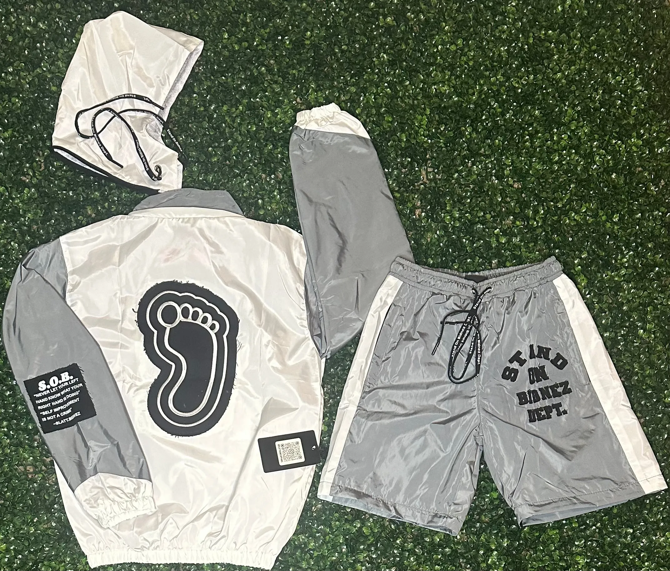 GREY 2 n 1 WINDBREAKER SET