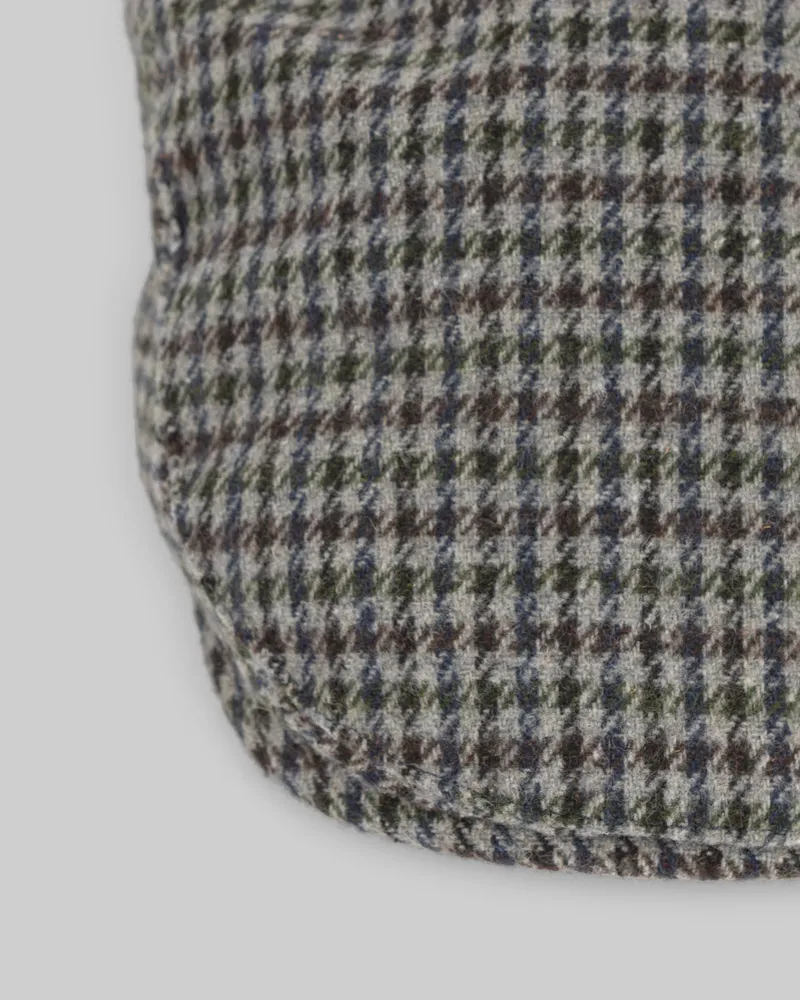 Grey Houndstooth Flat Cap