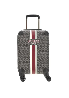 Guess Wilder G Cube 18” 8-Wheeler Spinner Suitcase, Grey and Red