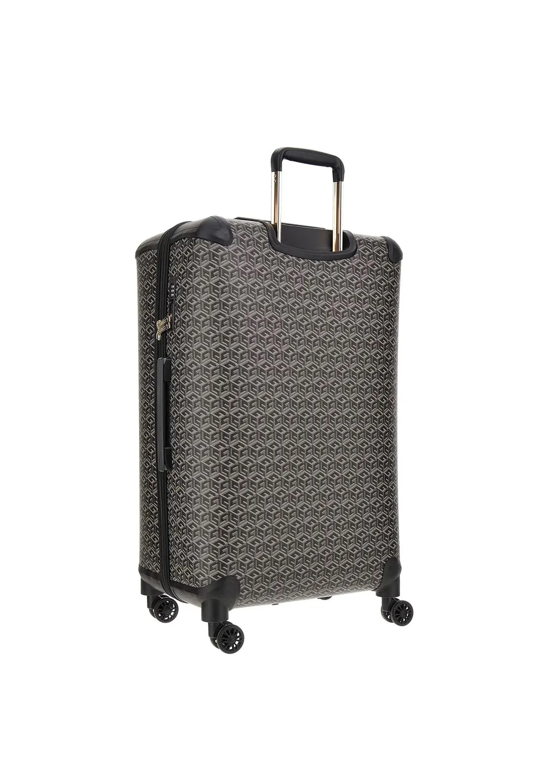 Guess Wilder G Cube 28” 8-Wheeler Spinner Suitcase, Grey and Red