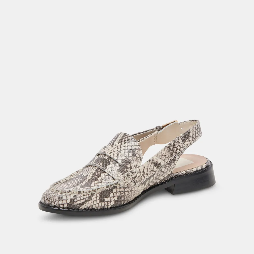 HARDI LOAFERS BLACK WHITE EMBOSSED SNAKE– Dolce Vita 6940808675394