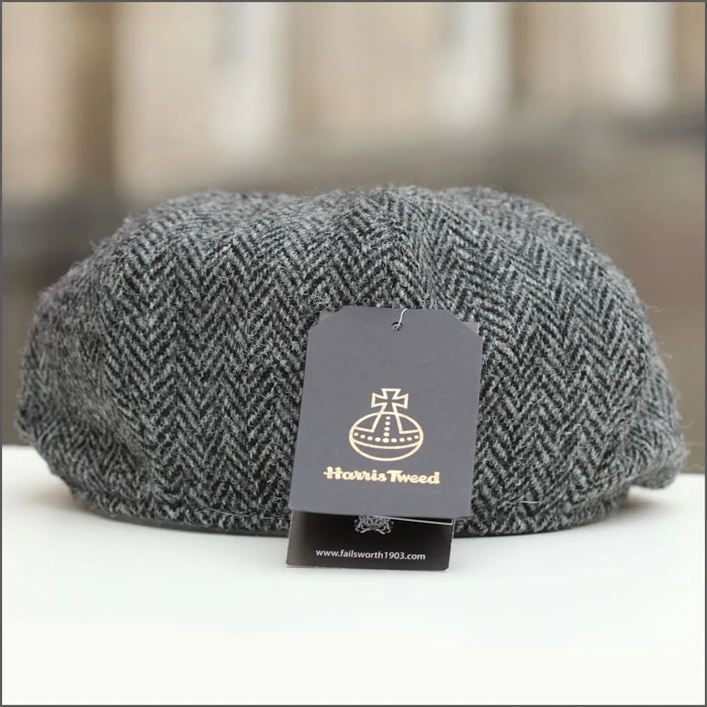 Harris Tweed Carloway 8 Piece Grey Herringbone Cap+