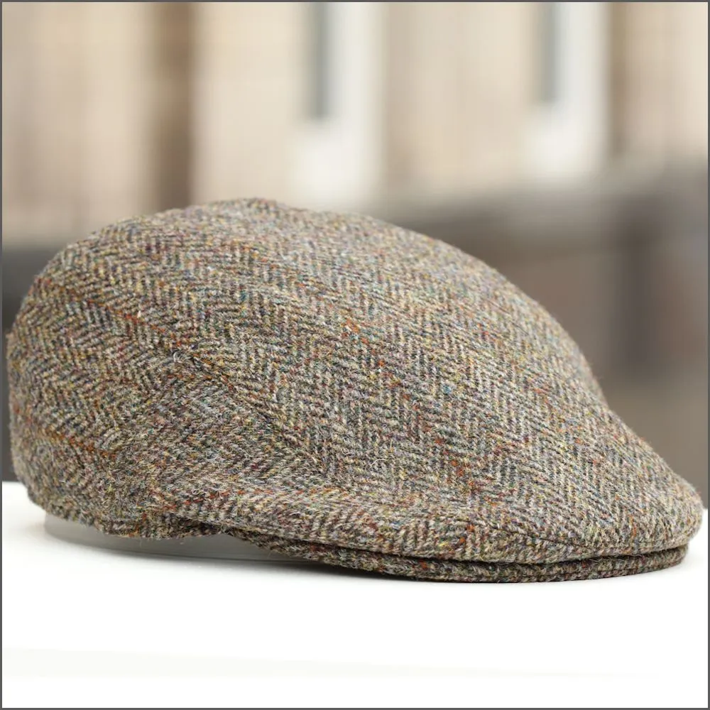 Harris Tweed Stornoway Brown Herringbone Cap+